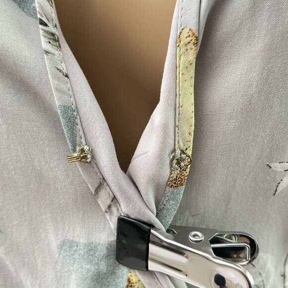 Plum Pretty Sugar Surplice Wrap Dress Lemon Floral Tasseled‎ Light Blue Small - Picture 10 of 14